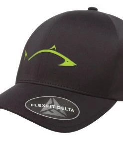 Line Cutterz Flexfit Black Delta Hat With LC Pro Fish Logo