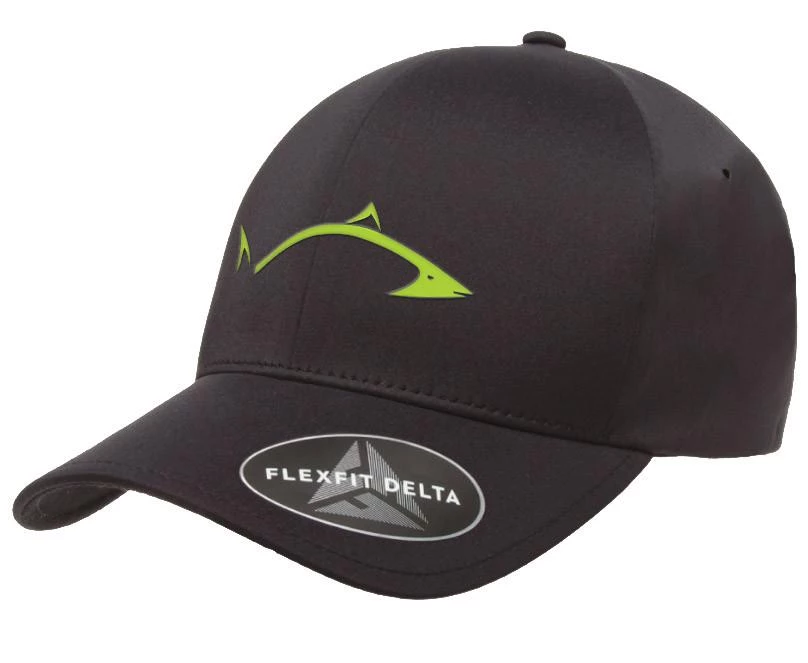 Line Cutterz Flexfit Black Delta Hat With LC Pro Fish Logo 3 Line Cutterz Flexfit Black Delta Hat With LC Pro Fish Logo