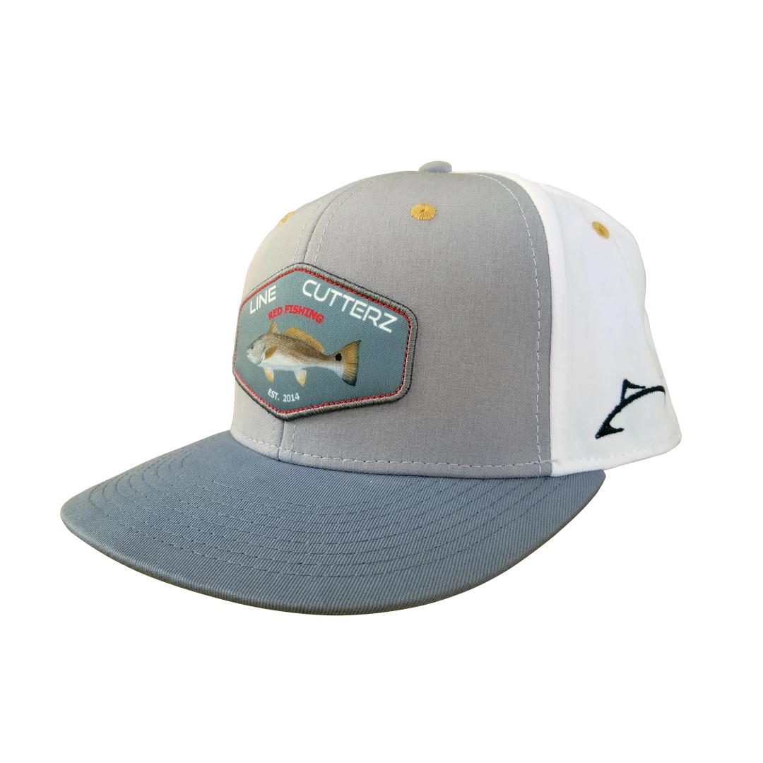 Line Cutterz Light Gray Redfish Patch Snapback 3 Line Cutterz Light Gray Redfish Patch Snapback