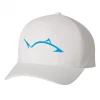 Line Cutterz Flexfit White Delta Hat With LC Pro Fish Logo Apparel