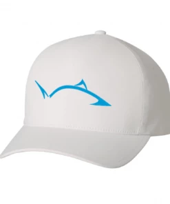 Line Cutterz Flexfit White Delta Hat With LC Pro Fish Logo Apparel
