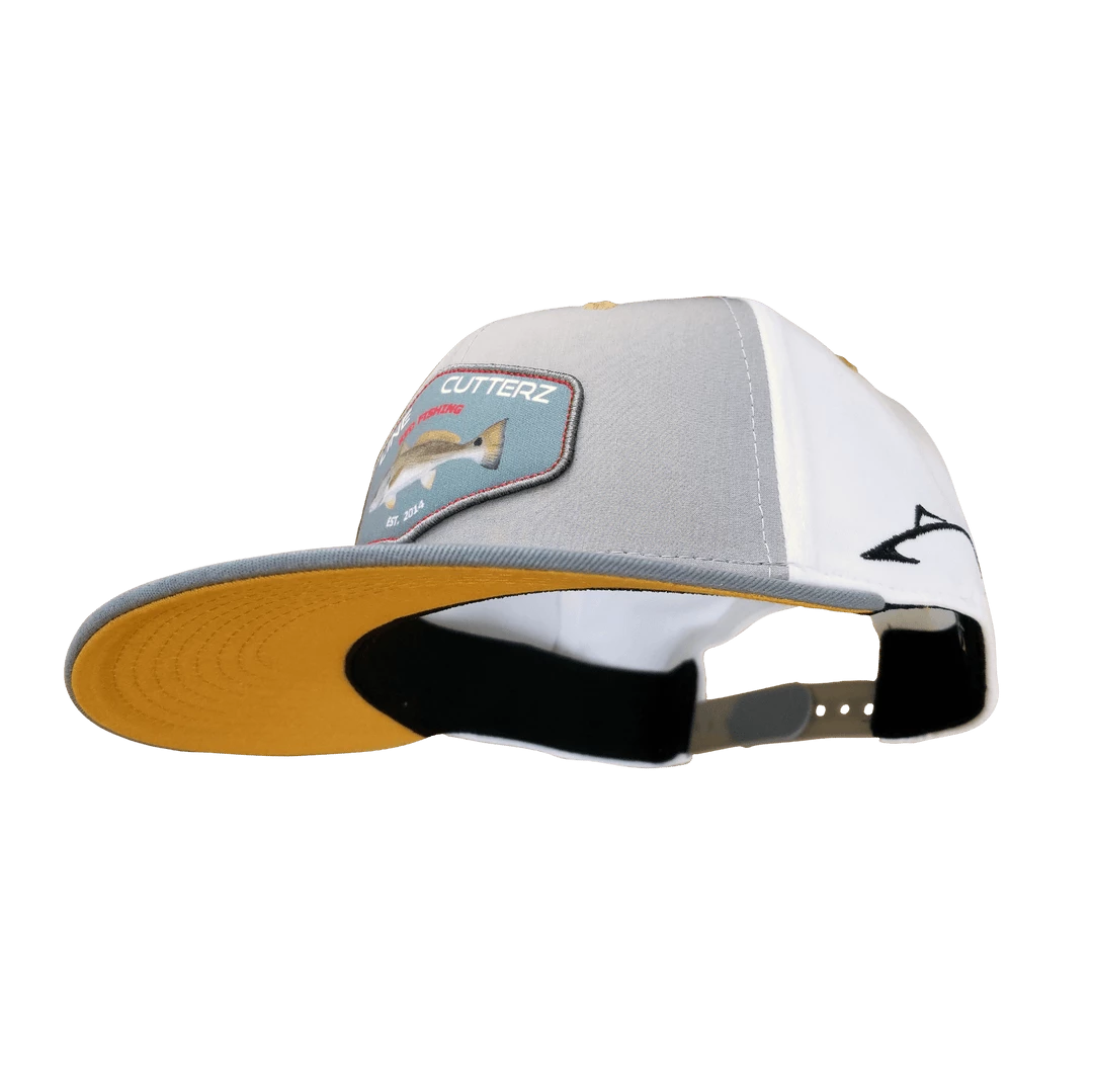 Line Cutterz Light Gray Redfish Patch Snapback 4 Line Cutterz Light Gray Redfish Patch Snapback